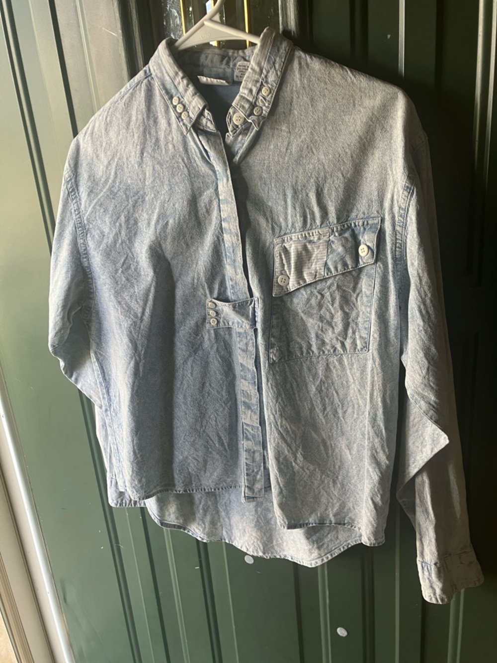 Light Wash Women's Button-Down Denim Shirt